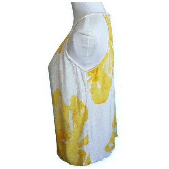 INC International Concepts White and Yellow Sleeveless Tank Top Sz.M EUC. - Picture 5 of 8